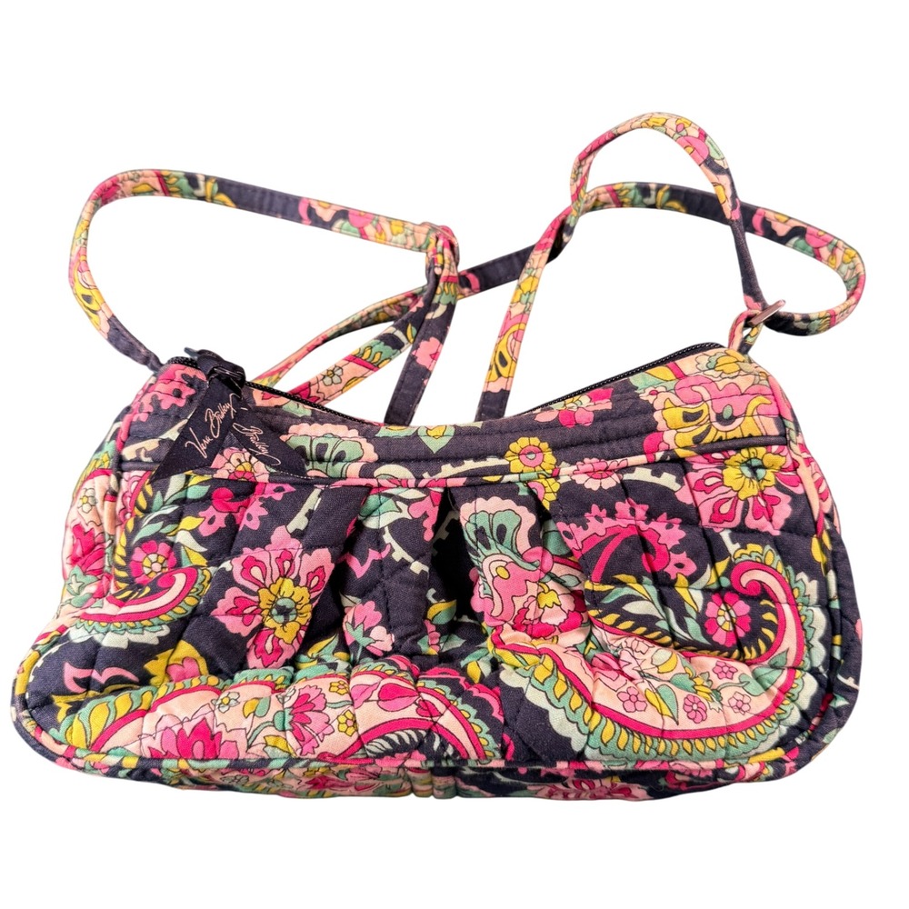 Vera Bradley Java‎ Blue Quilted Mini Shoulder Bag Small Retired Java Blue print